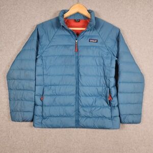 Patagonia Down Sweater Jacket Boy Large 12 Blue Light Pack Puff Winter Insulated